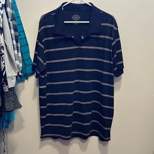 EUC black and tan striped St John’s Bay Quick Dri short sleeve shirt size XXL